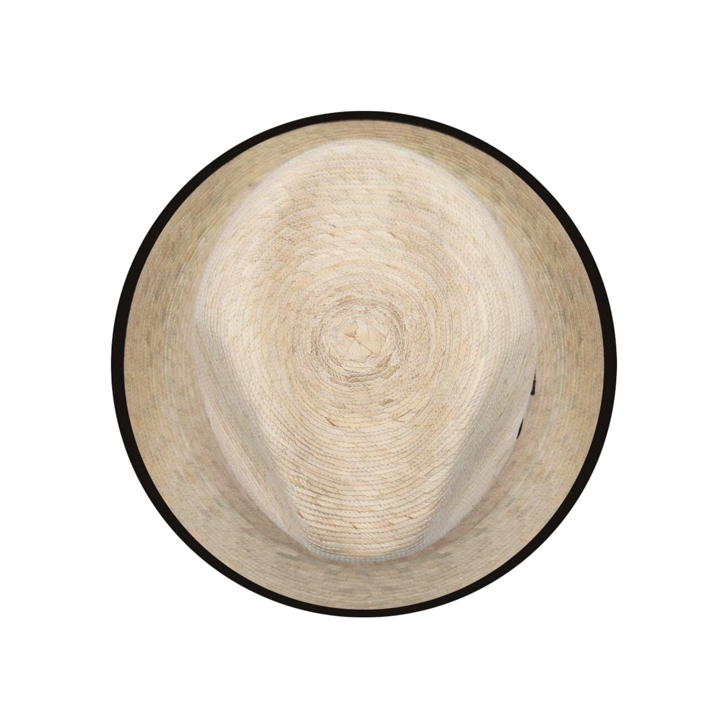 Sombrero estilo panamá de ala corta hecho de hojas de palma