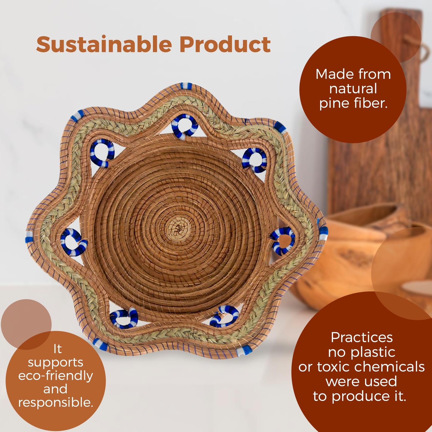 Ocoxal, Cesta para pan o fruta hecha de fibra de pino