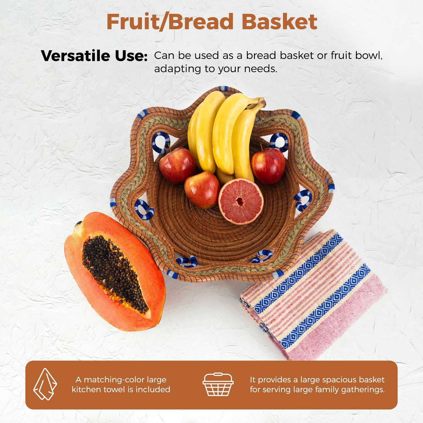 Ocoxal, Cesta para pan o fruta hecha de fibra de pino