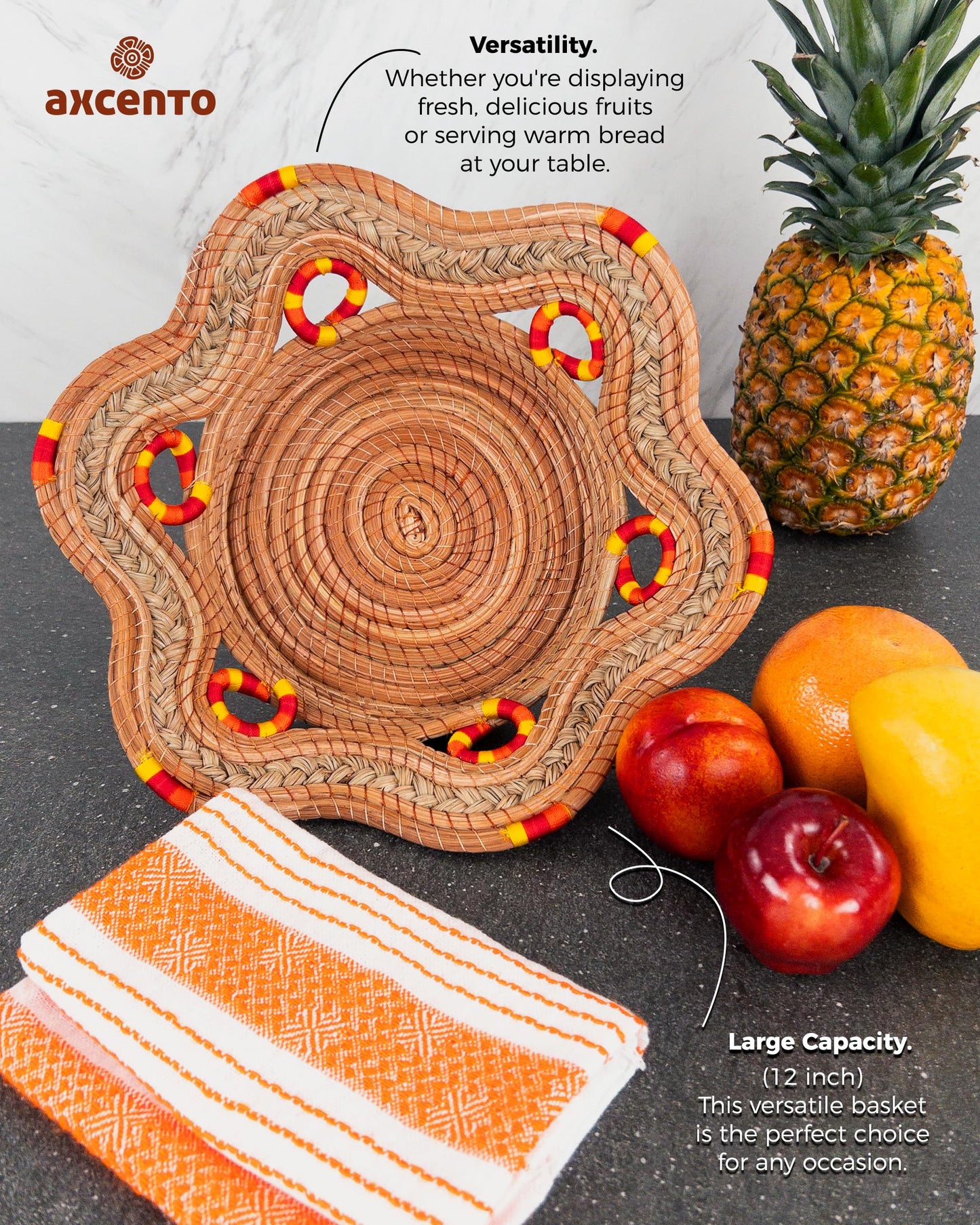 Ocoxal, Cesta para pan o fruta hecha de fibra de pino