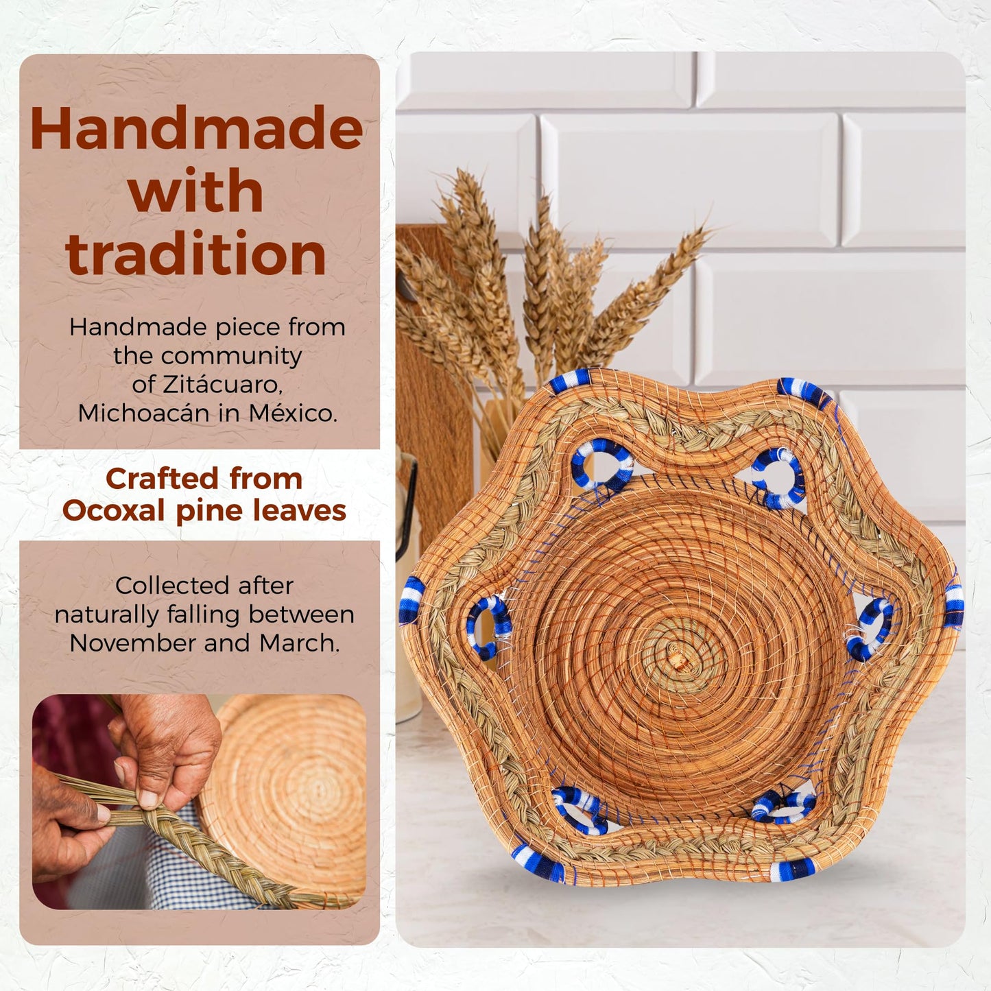 Ocoxal, Cesta para pan o fruta hecha de fibra de pino