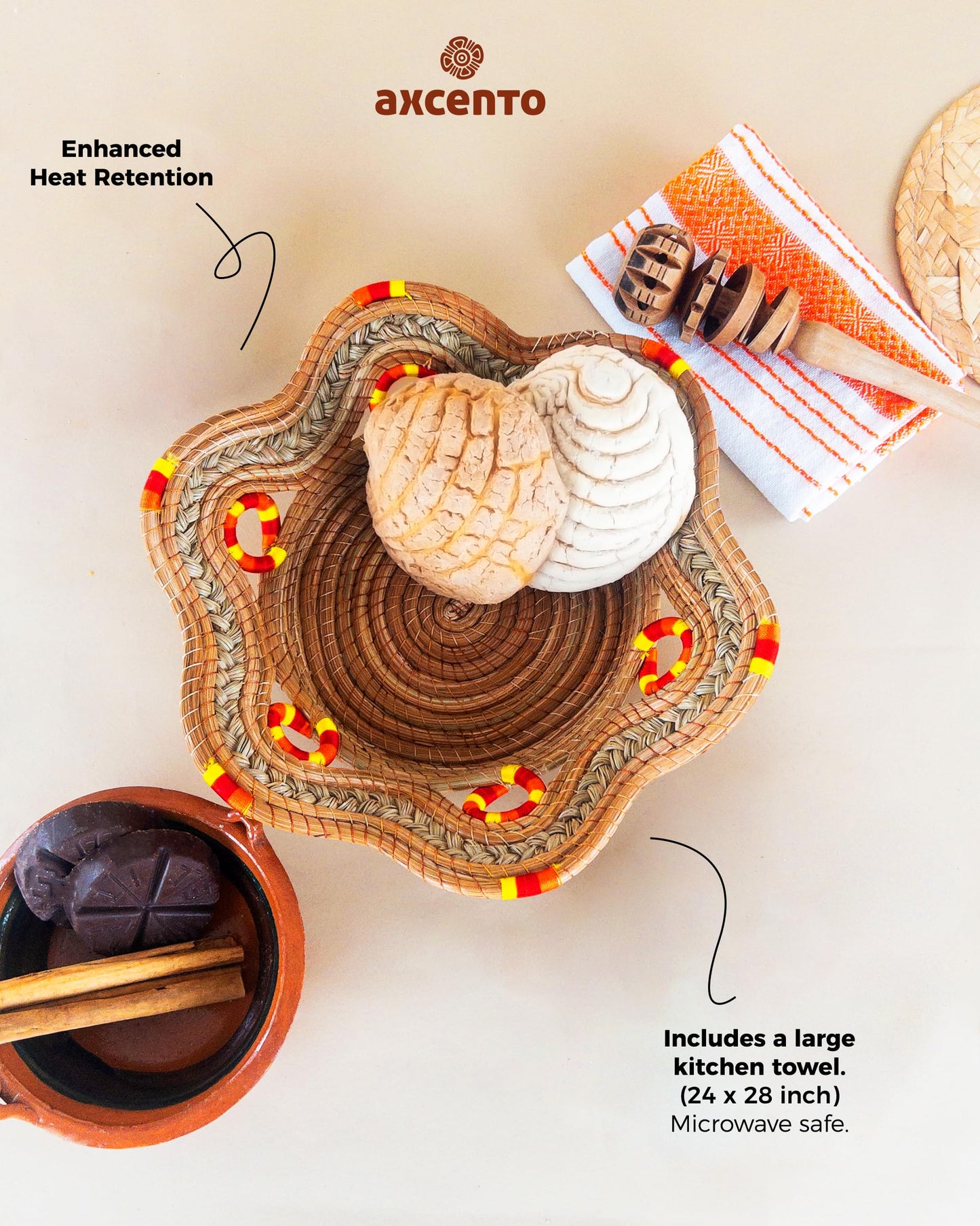 Ocoxal, Cesta para pan o fruta hecha de fibra de pino