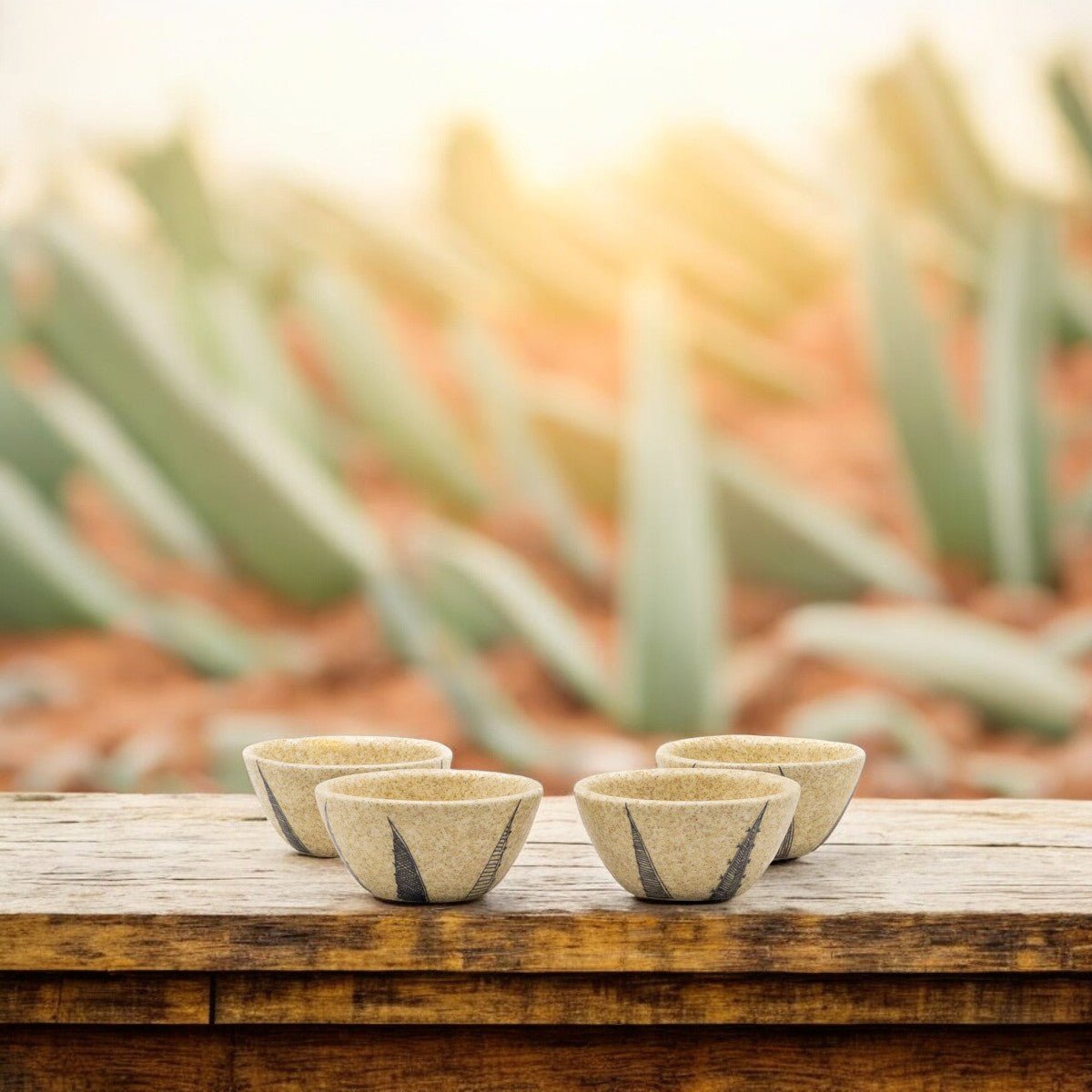 Salmiana  - Set de Tequileros para mezcal o tequila, 6 piezas