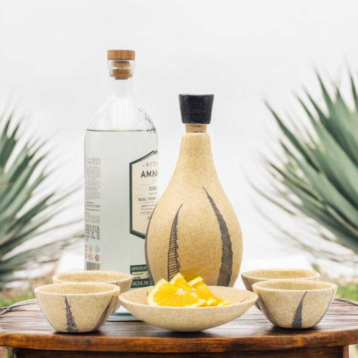 Salmiana  - Set de Tequileros para mezcal o tequila, 6 piezas