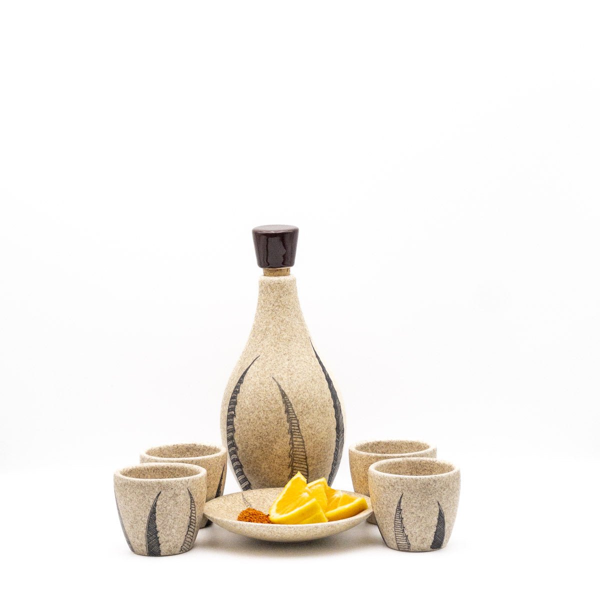 Arroqueño - Set de Tequileros para mezcal o tequila, 6 piezas