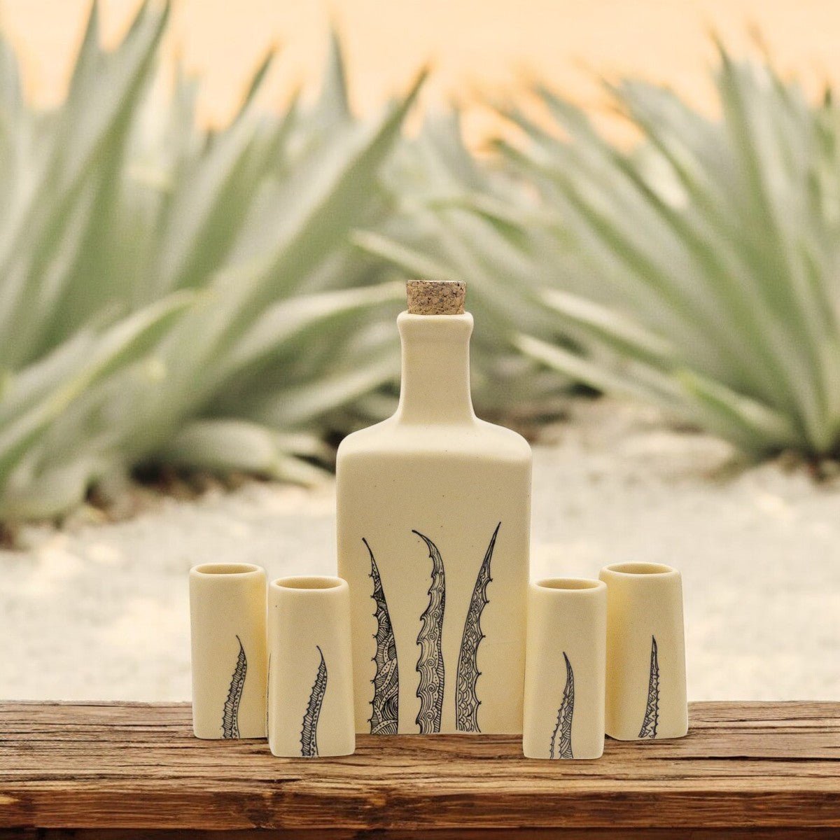 Cupreata - Set de Tequileros para mezcal o tequila, 5 piezas