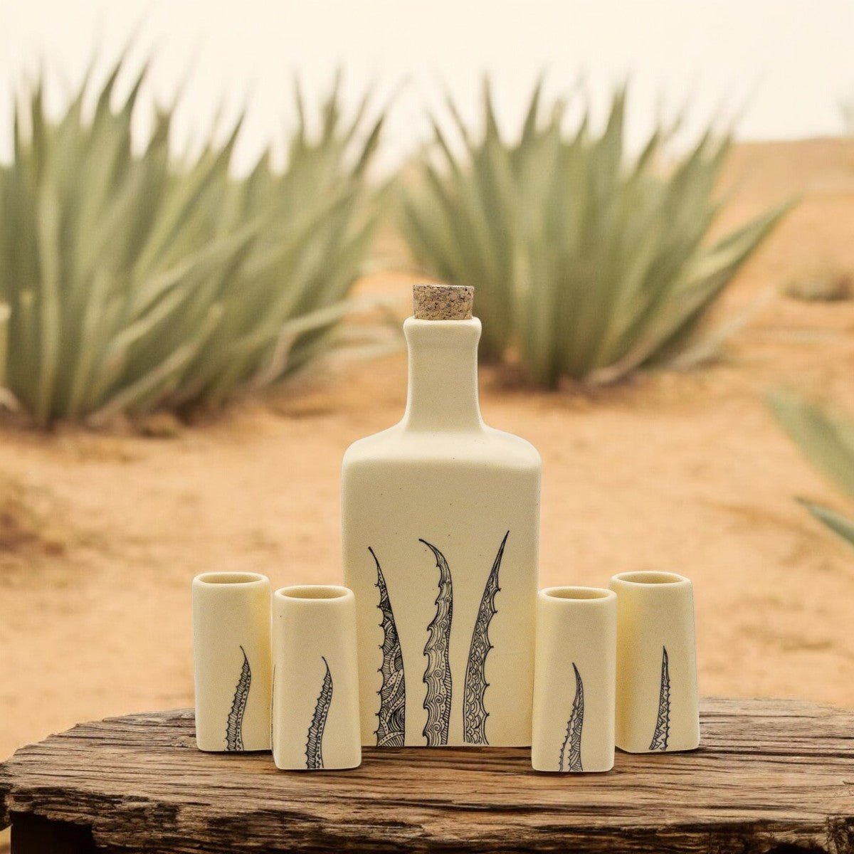 Cupreata - Set de Tequileros para mezcal o tequila, 5 piezas