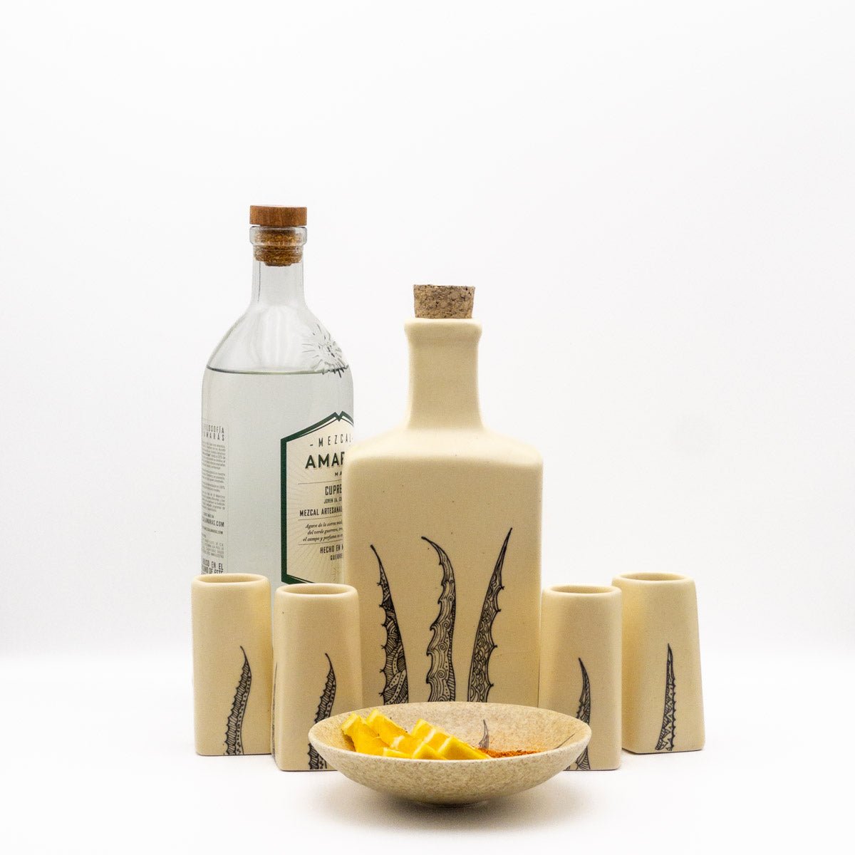 Cupreata - Set de Tequileros para mezcal o tequila, 5 piezas