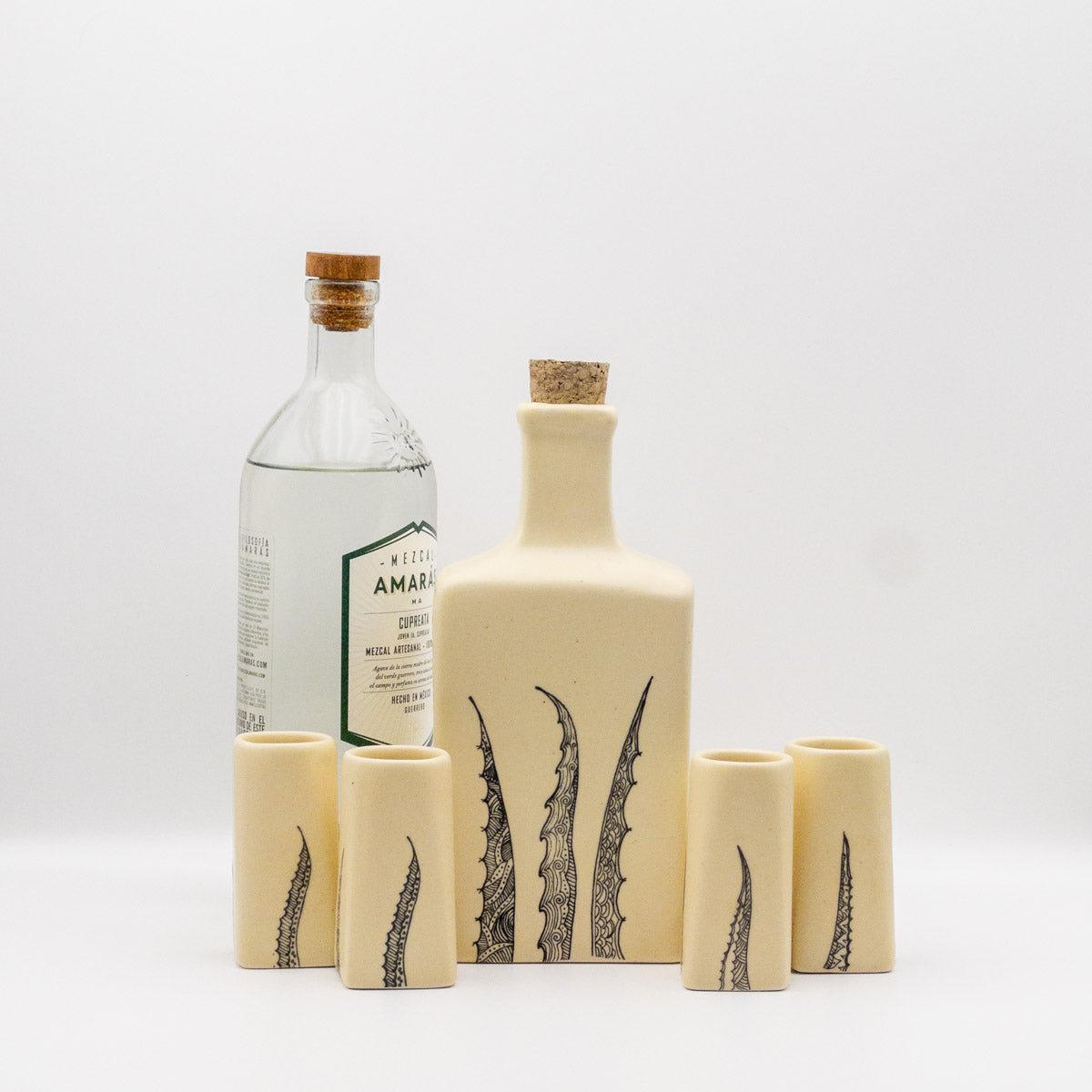 Cupreata - Set de Tequileros para mezcal o tequila, 5 piezas