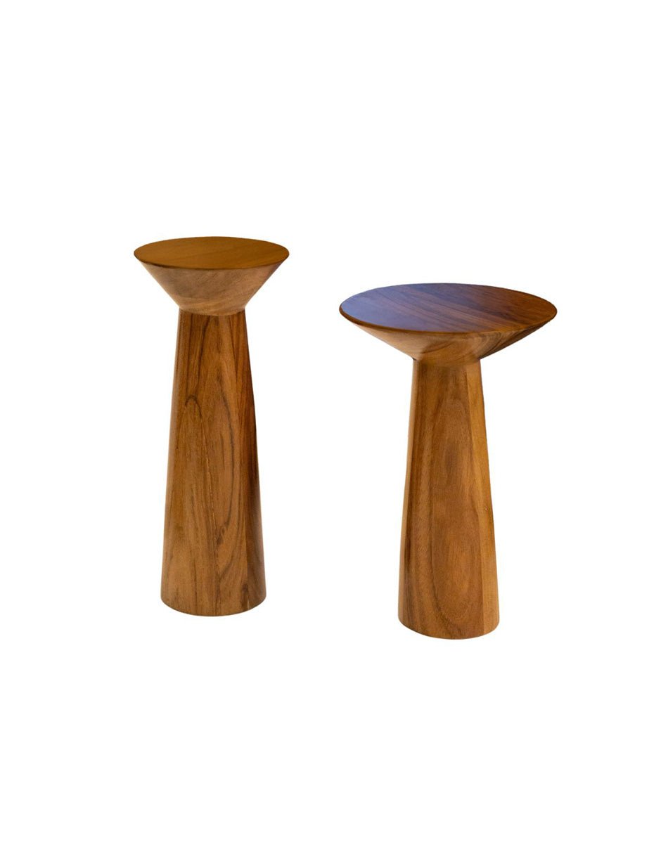 Juego de mesas laterales de madera parota Cuahui