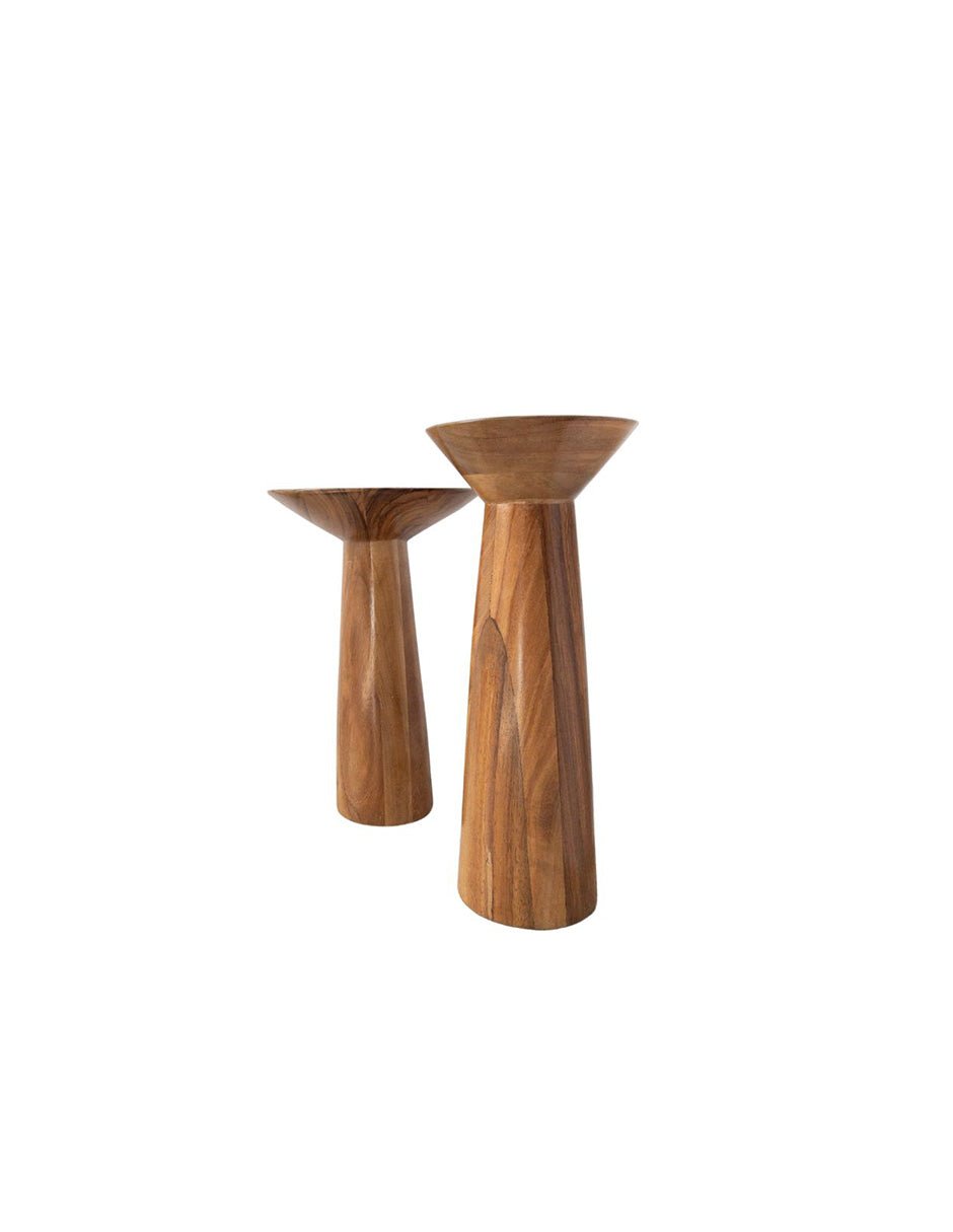 Juego de mesas laterales de madera parota Cuahui