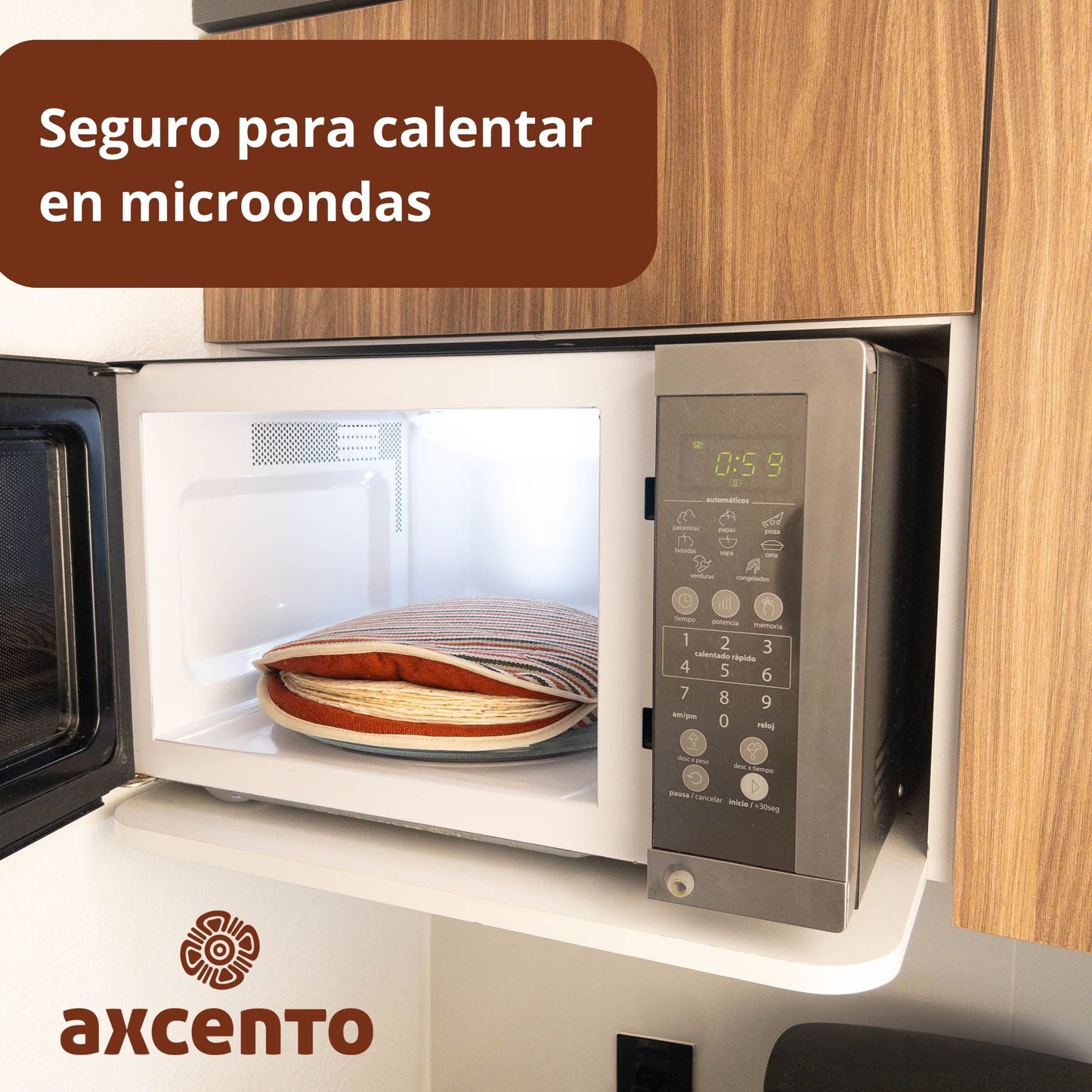 Tortillero para tortillas o pan XL - 30 cm diámetro, hecho de telar. - Axcento - México, Molcajetes y Puras cosas Bellas