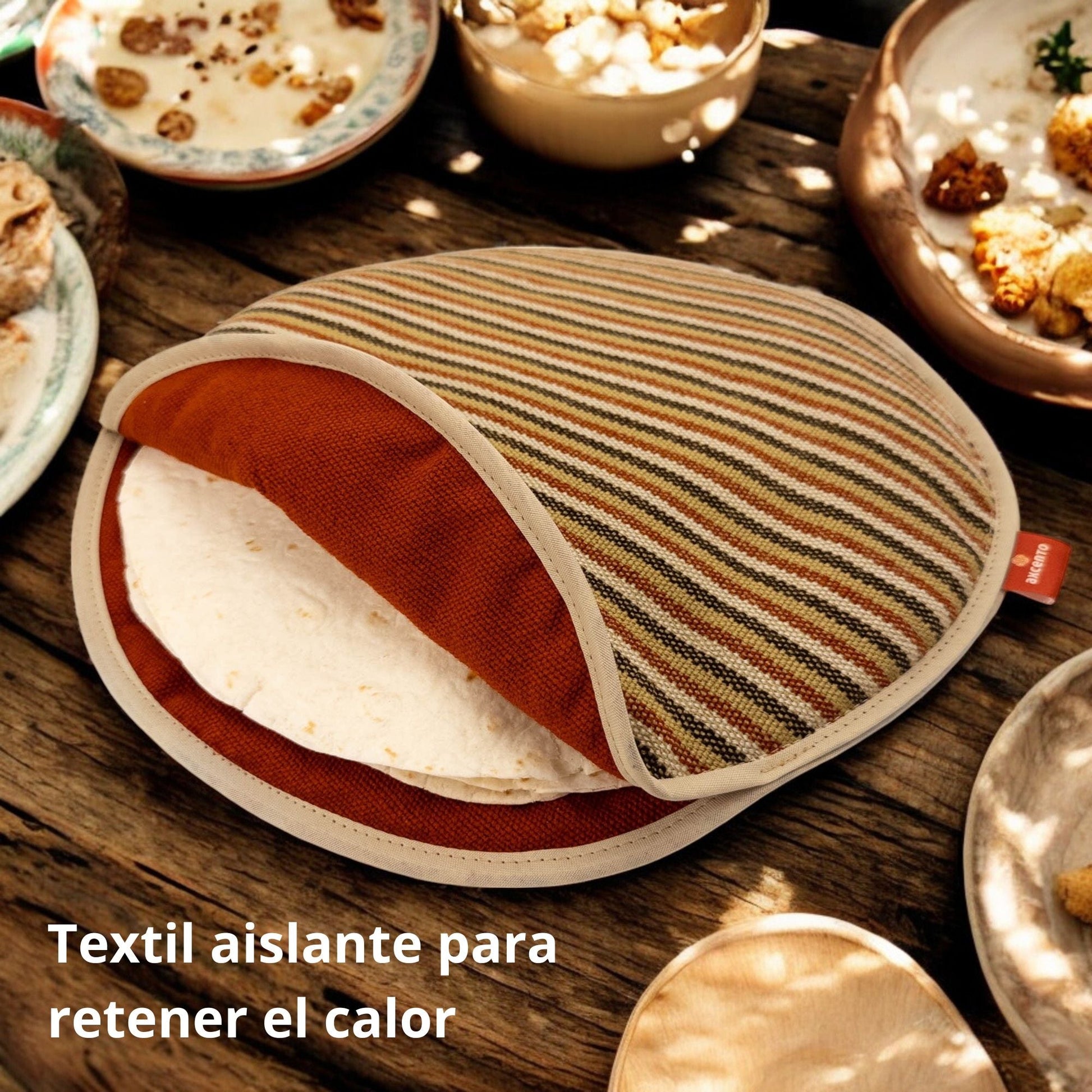 Tortillero para tortillas o pan XL - 30 cm diámetro, hecho de telar. - Axcento - México, Molcajetes y Puras cosas Bellas